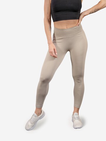 Strammer Max Performance Skinny Leggings 'Scrunch' in Beige: Vorderseite