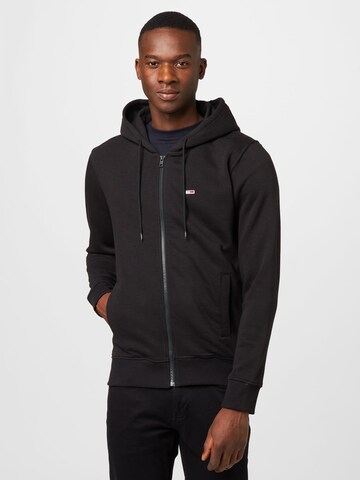 Veste de survêtement Tommy Jeans en noir : devant