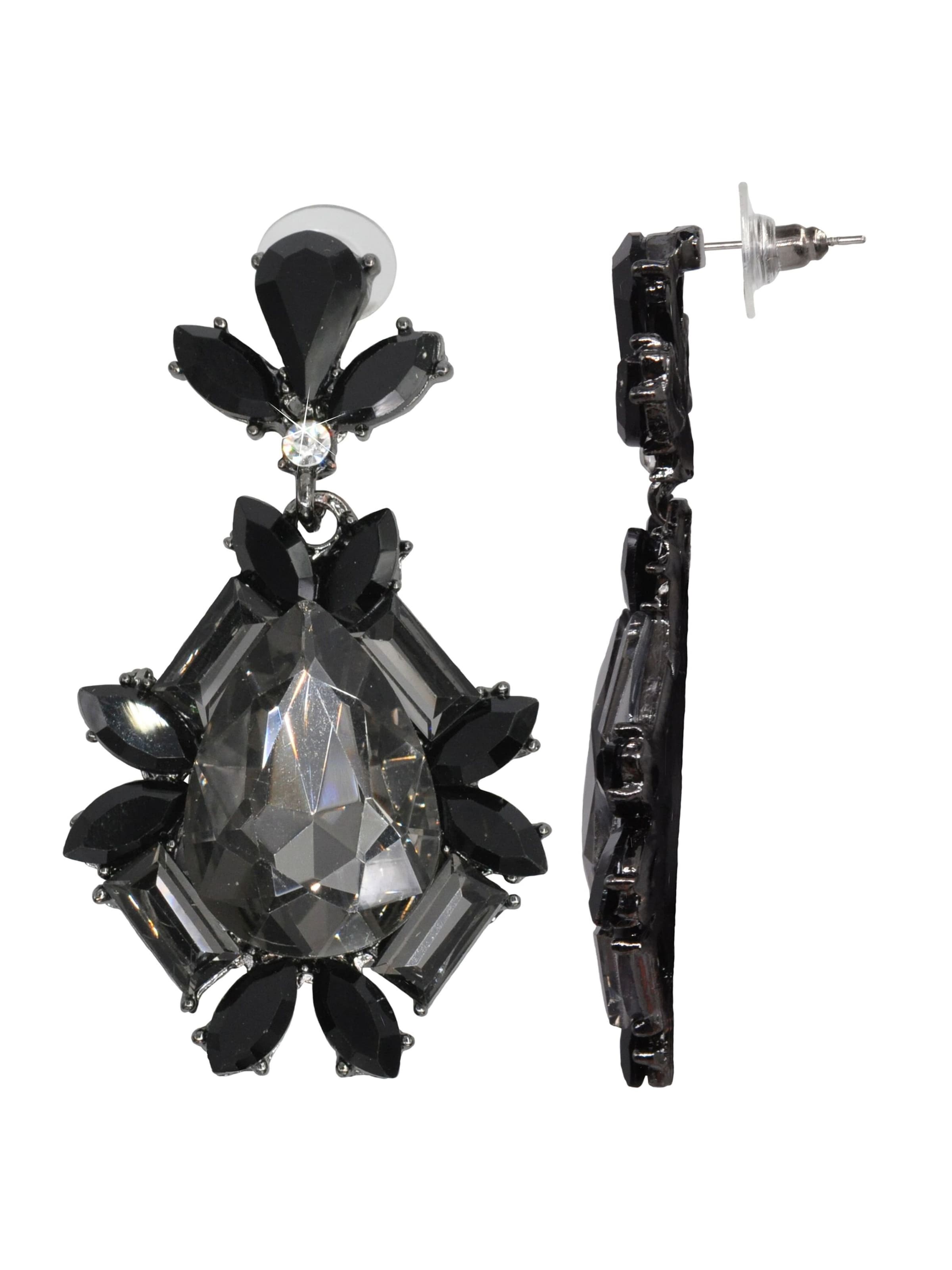 Steuer Earrings in Black: front