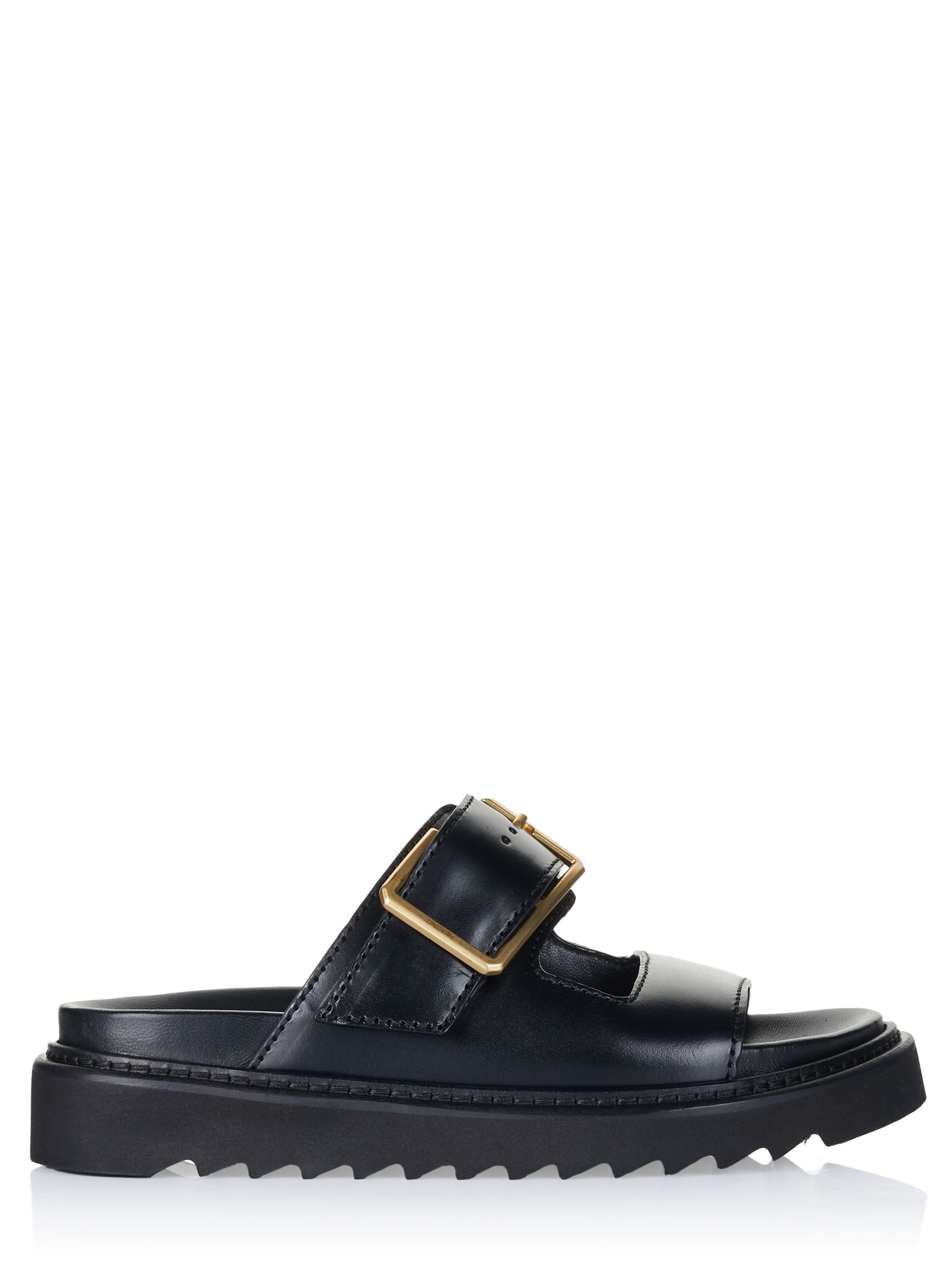 Zadig & Voltaire - Pantufa 'Zadig & Voltaire ALPHA CECILIA LEATHER WITH VEG Sandale schwarz' em preto: frente