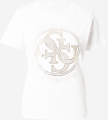 Tricou de la GUESS pe alb: față