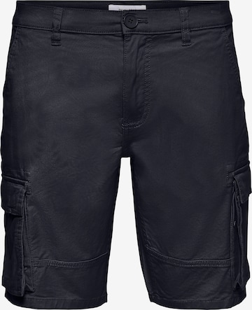 Regular Pantalon cargo 'Cam Stage' Only & Sons en noir : devant