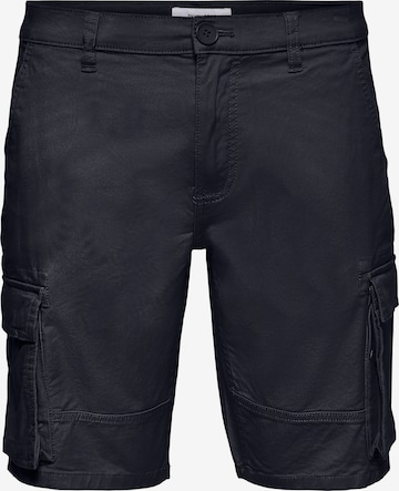 Only & Sons Regular Cargo Pants 'Cam Stage' in Black: front