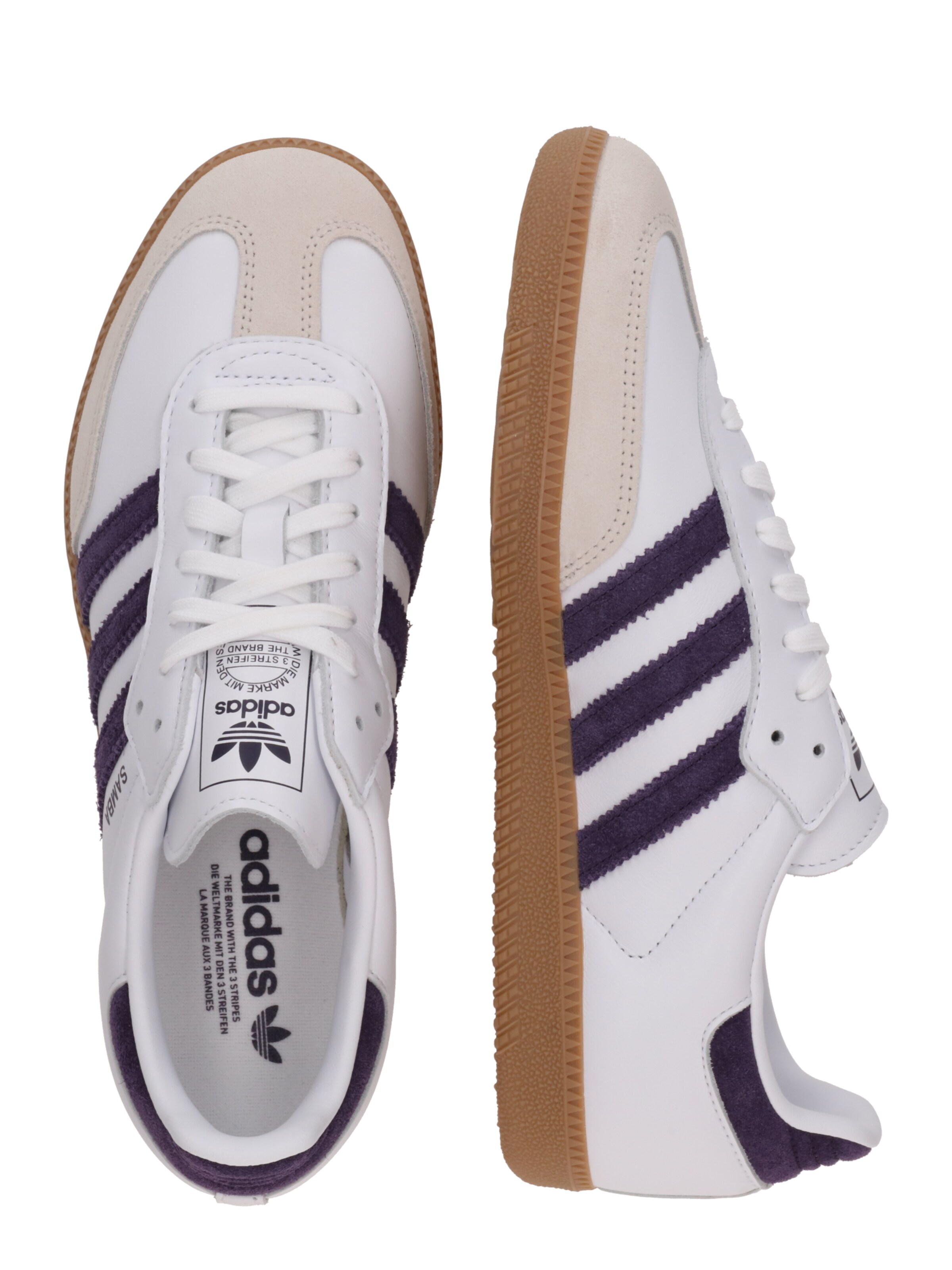 Sneaker low 'SAMBA' de la ADIDAS ORIGINALS pe alb