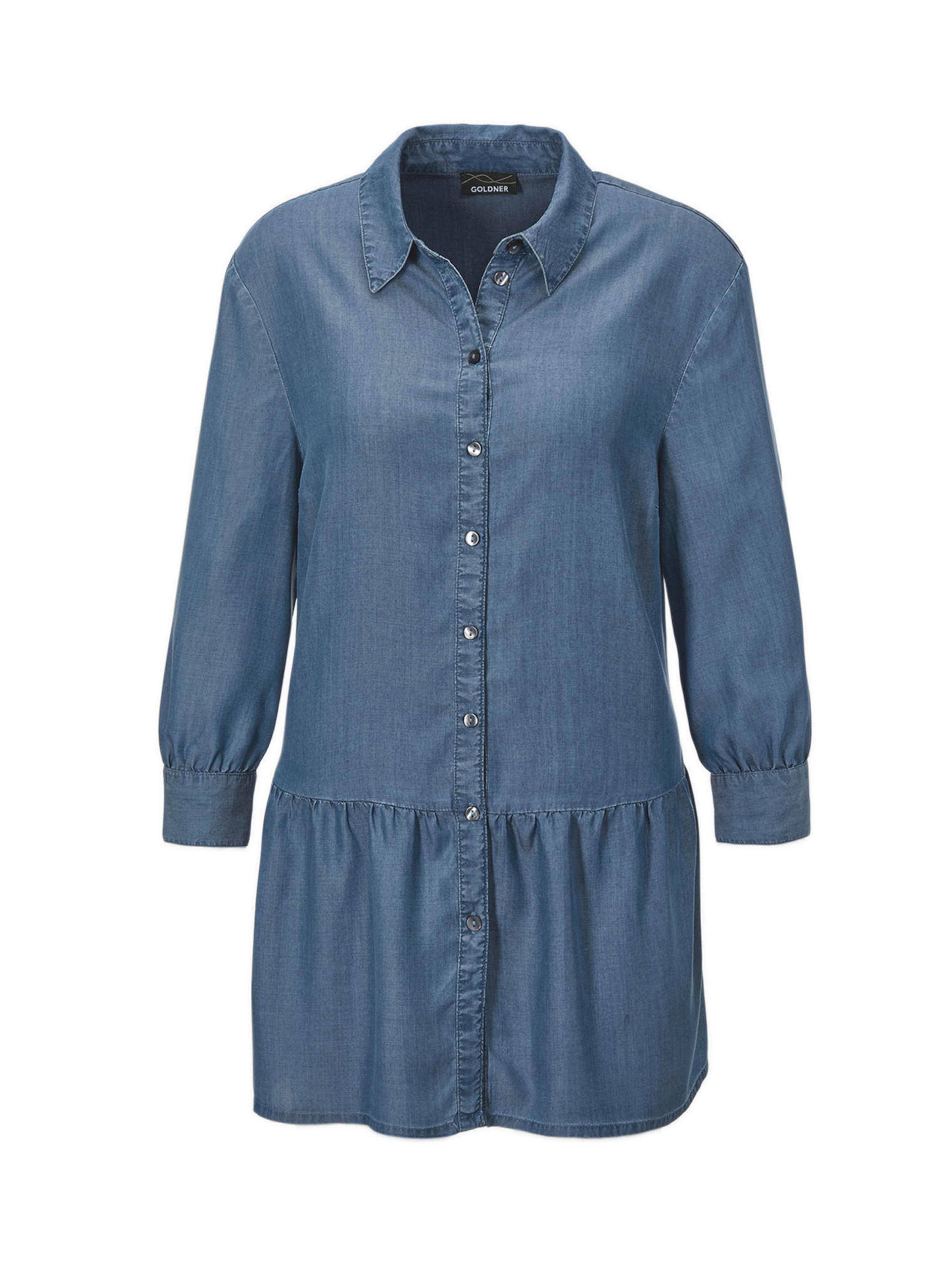 Goldner Bluse in Blau: Vorderseite
