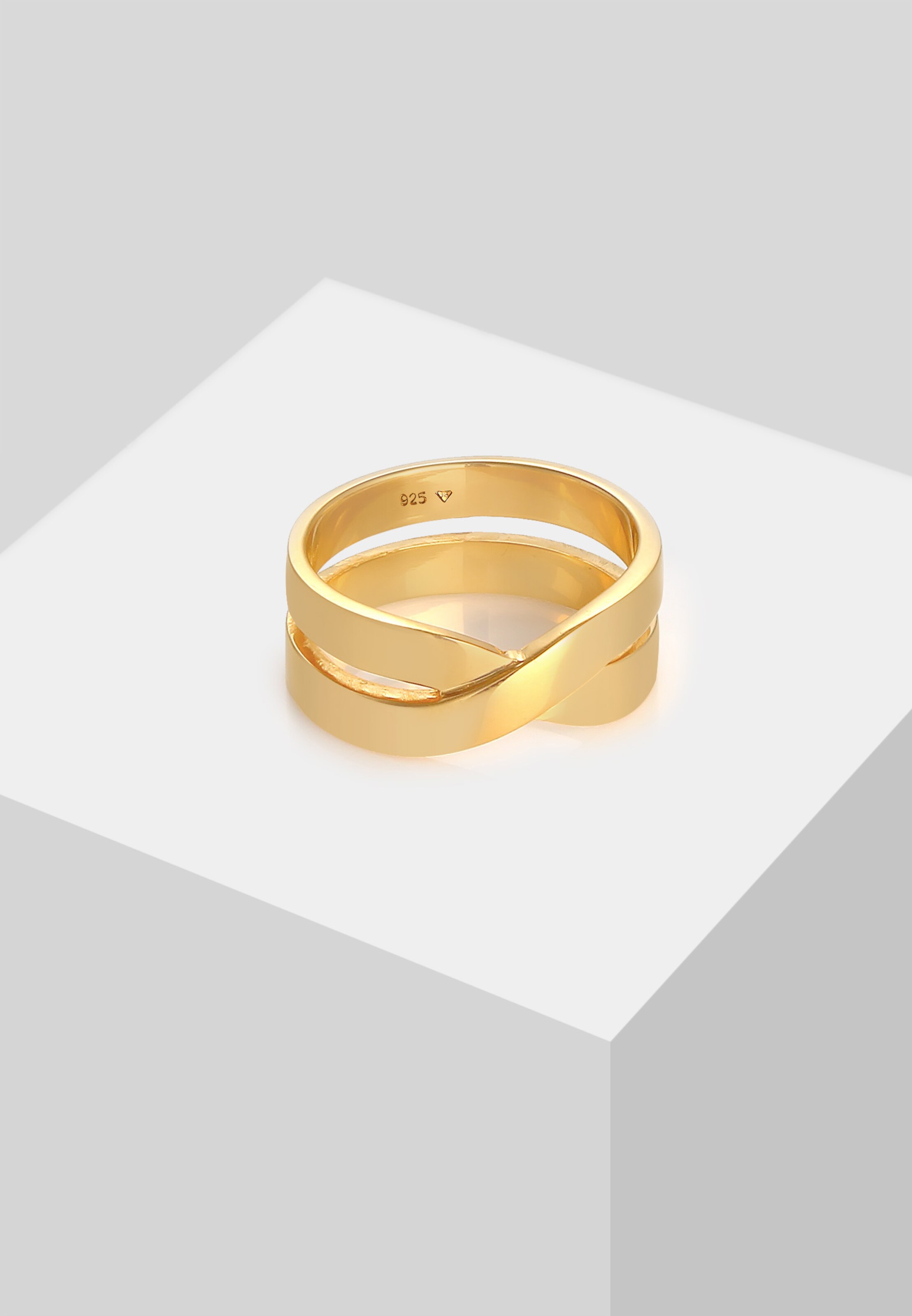 KUZZOI Ring Kreuz in Gold