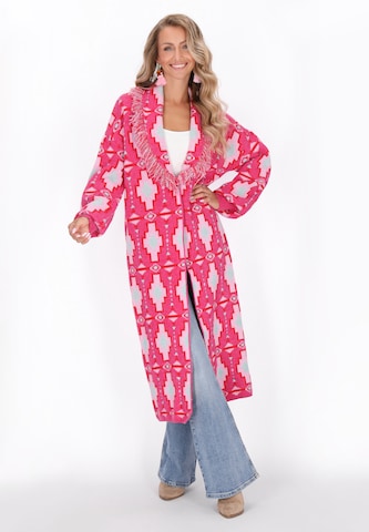 Manteau en tricot IZIA en rose