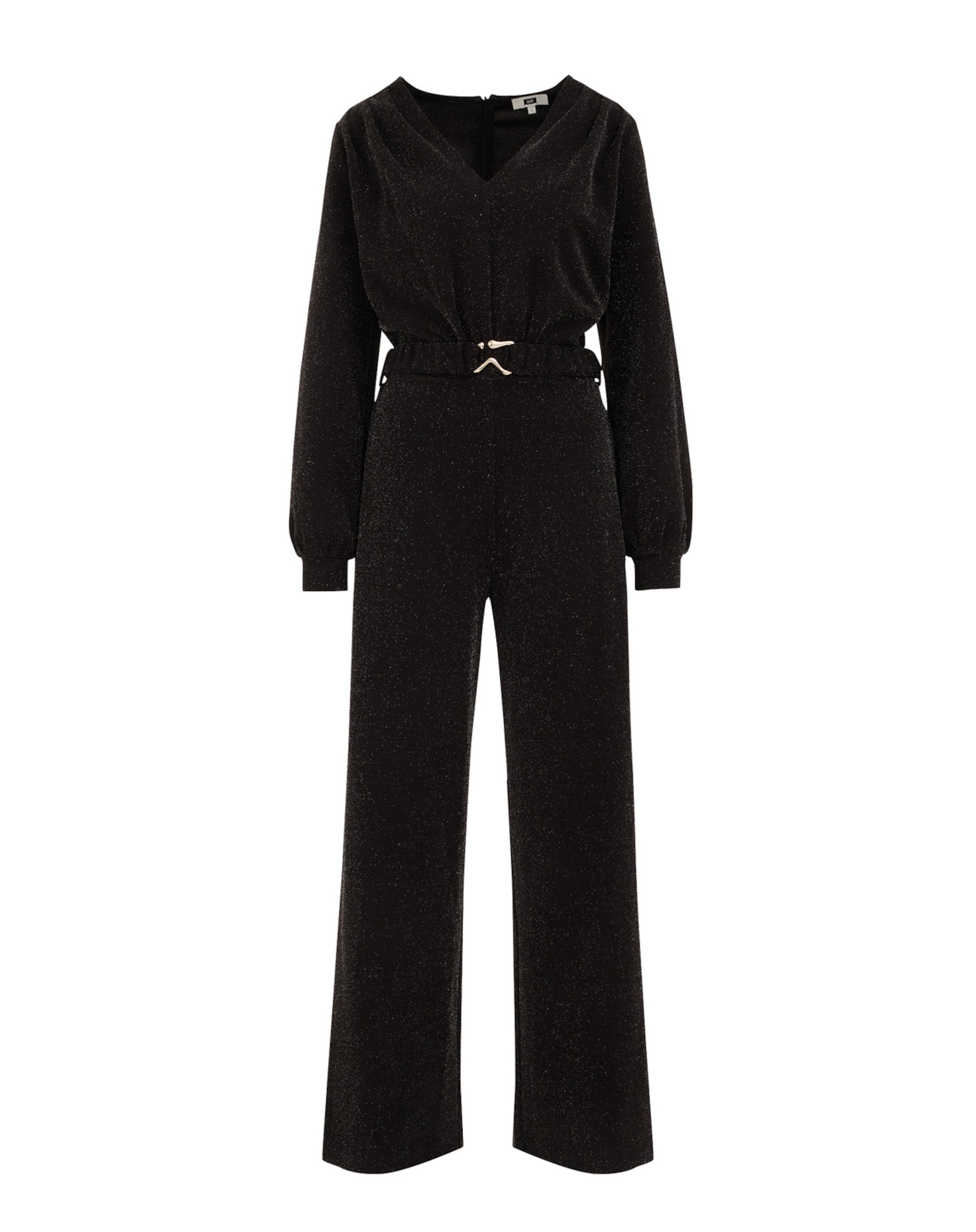 WE Fashion Kezeslábas - fekete: elől