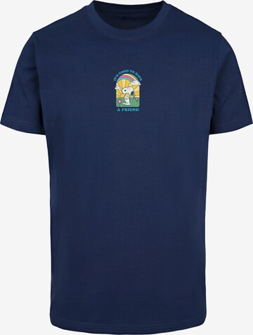 Merchcode Shirt 'Peanuts - It's Good To Have A Friend' in Blue: front