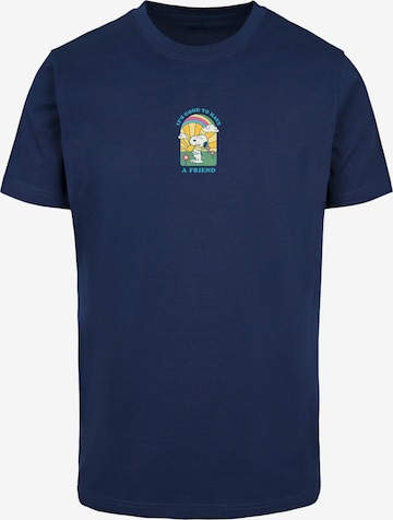 Merchcode T-Shirt 'Peanuts - It's Good To Have A Friend' in Blau: predná strana