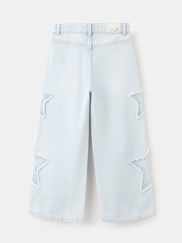MANGO KIDS Wide leg Jeans 'Stars' i blå