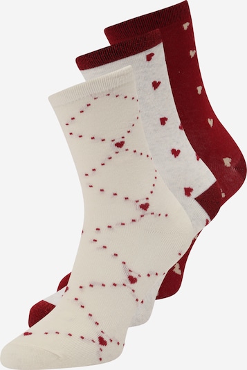 Women' Secret Socken in graumeliert / weinrot / offwhite, Produktansicht