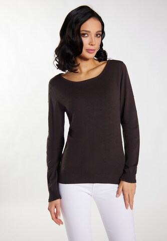 Pullover 'Nascita' di faina in marrone: frontale