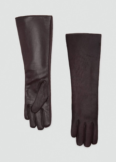 MANGO Full Finger Gloves 'Bethany' in Chocolate, Item view
