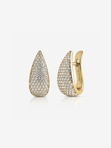 CLASSYANDFABULOUS Jewelry Earrings 'BOLD PAVÉ DROP' in Gold: front