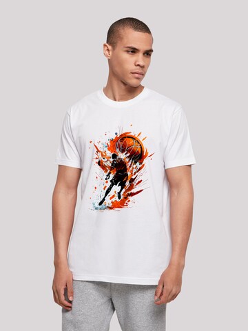 F4NT4STIC Shirt 'Basketball' in Wit: voorkant