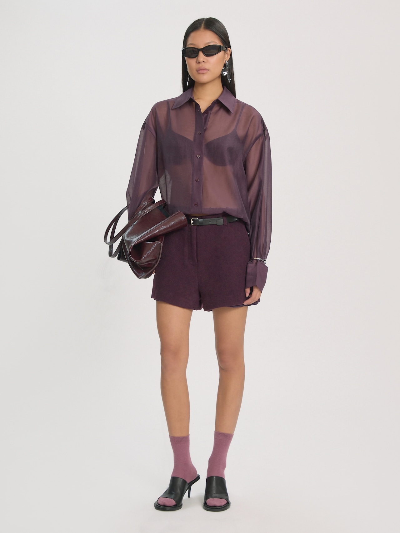 EDITED Nouveautés Chemisier 'Ottilia' violet foncé