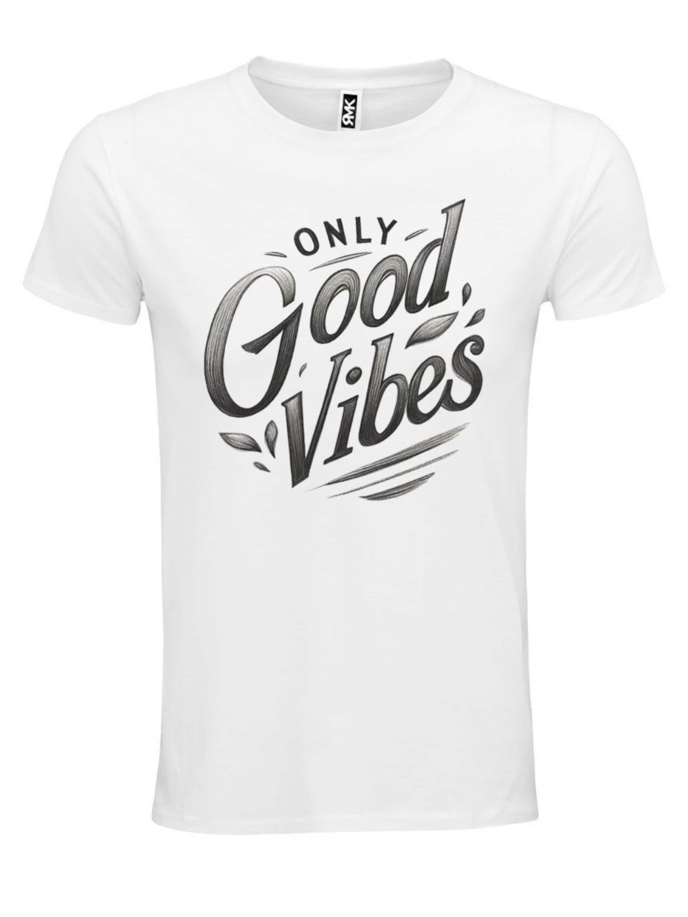 RMK Shirt 'Only Good Vibes'‌‌‌‌‌‌‌‌‌ in Weiß: Vorderseite