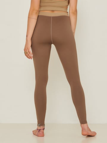 Skinny Leggings 'Alea' ABOUT YOU x Sofia Tsakiridou en marron