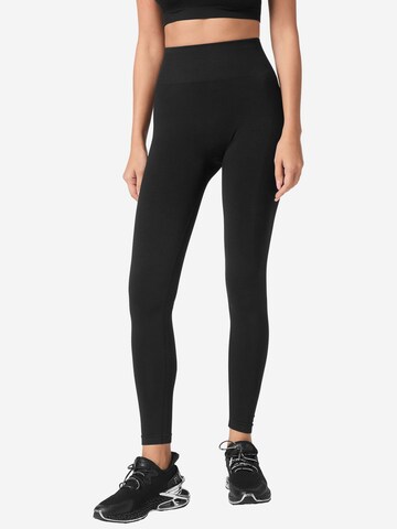 Plein Sport Skinny Sports trousers in Black: front