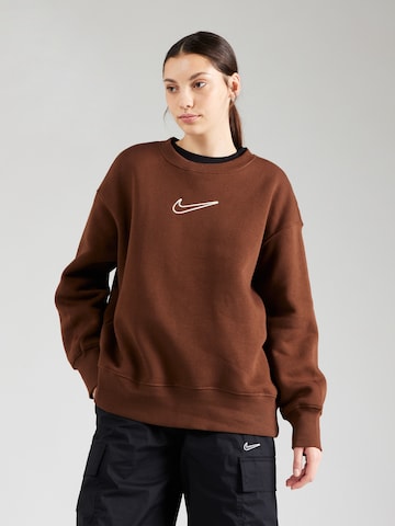 Nike Sportswear Μπλούζα φούτερ 'PHNX FLC' σε καφέ: μπροστά