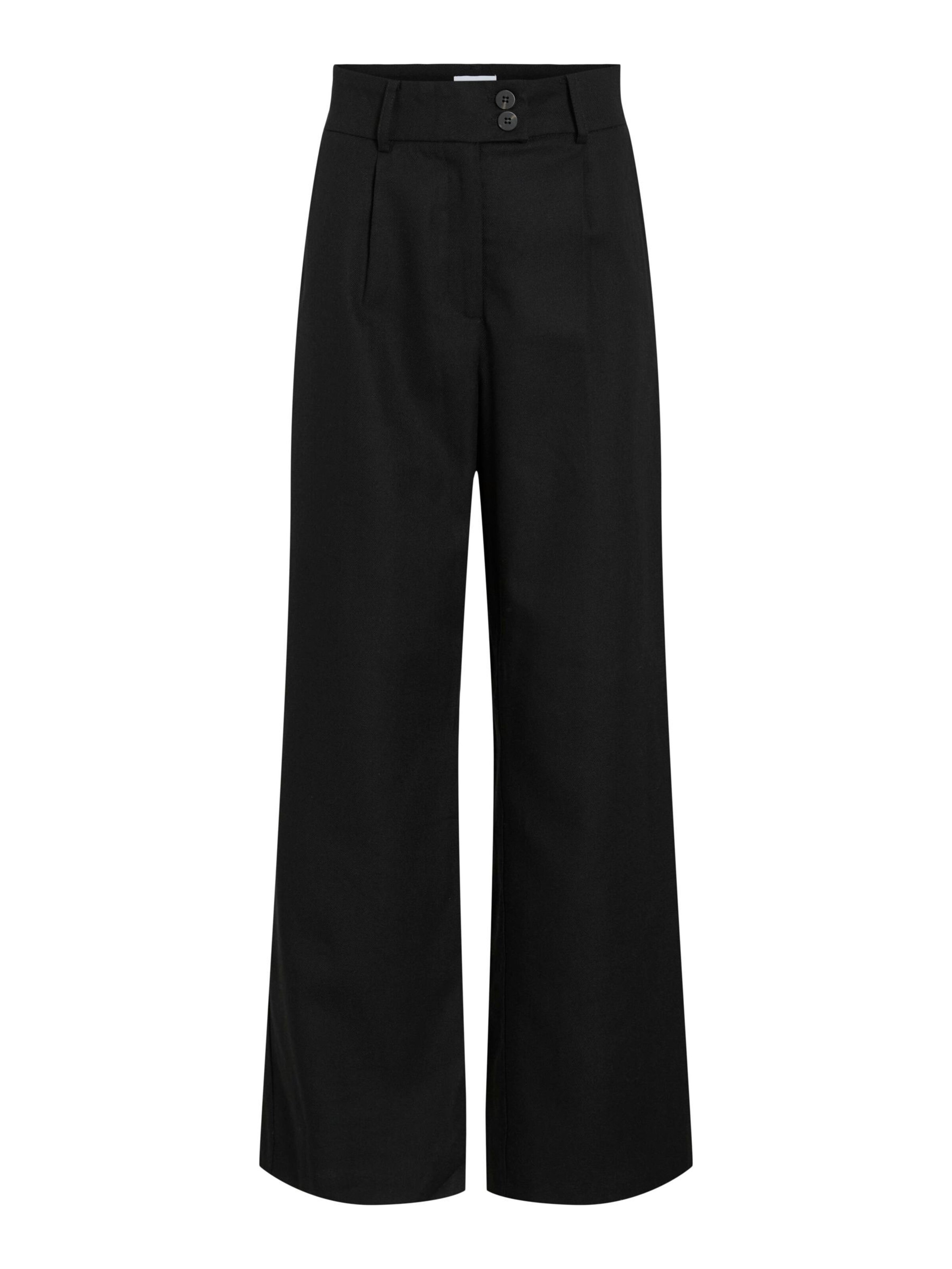 VILA Regular Bandplooibroek 'VIPockey' in Zwart: voorkant