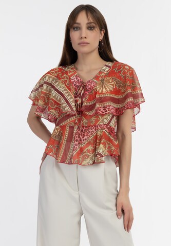 faina Blouse in Rood: voorkant