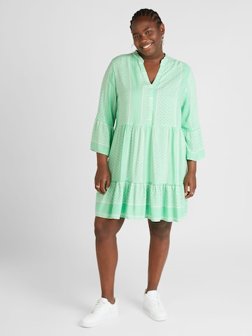 ONLY Carmakoma Shirt Dress 'MARRAKESH' in Green: front