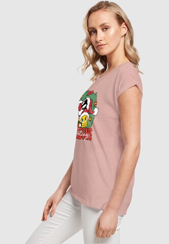 ABSOLUTE CULT T-Shirt 'Looney Tunes - Seasons Greetings' in Beige