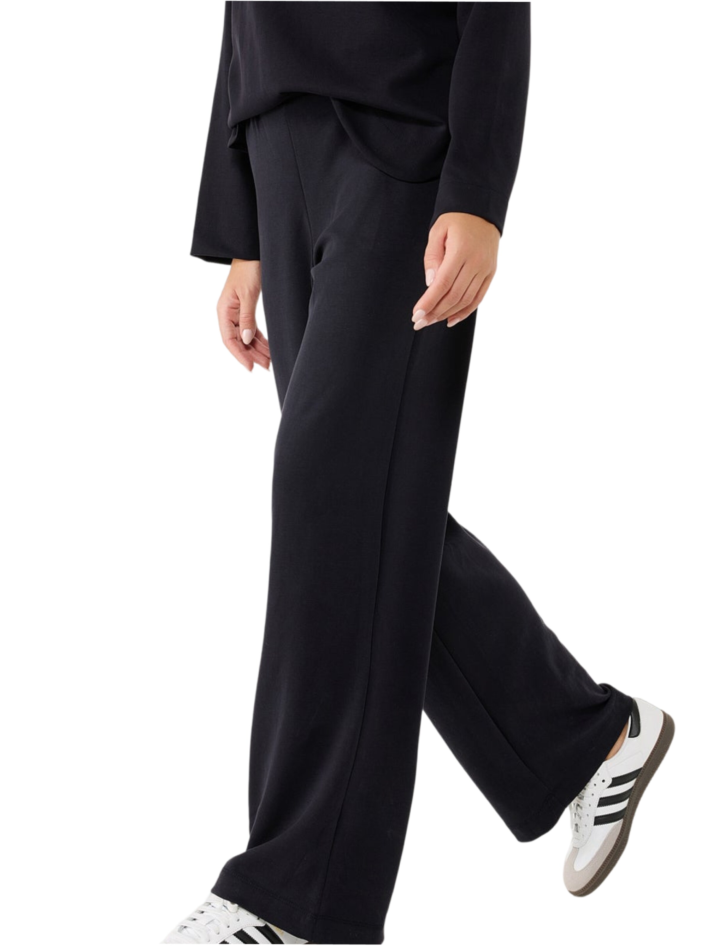 No Matter What Wide Leg Hose in Schwarz