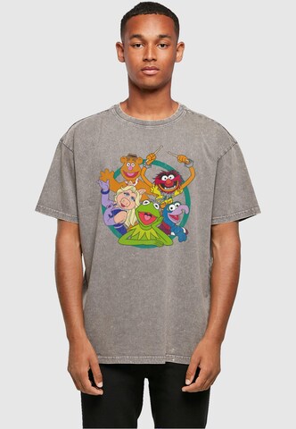 ABSOLUTE CULT Shirt 'Muppets - Group Circle' in Grijs: voorkant