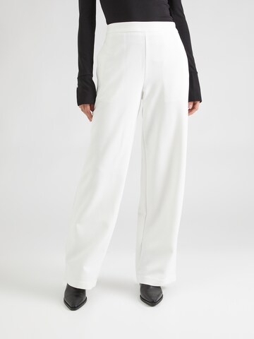 PIECES Wide leg Pants 'PCBOZZY' in White: front