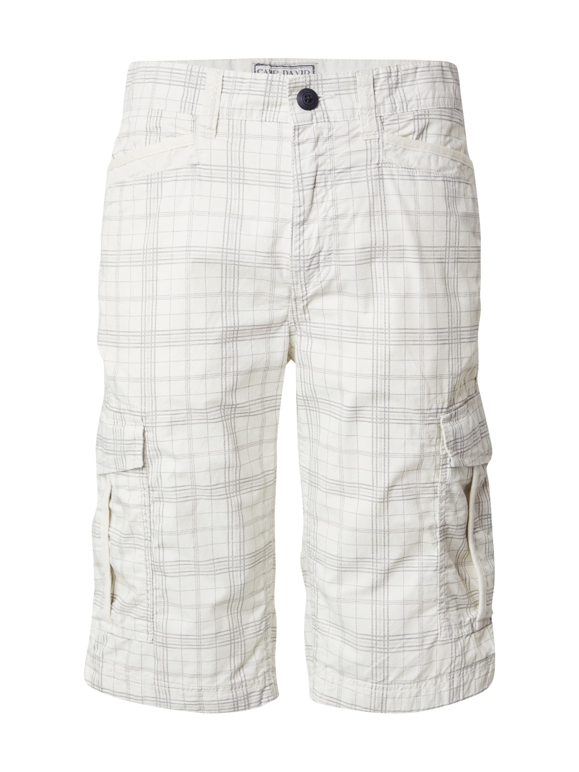 CAMP DAVID Regular Cargo Pants in White: front