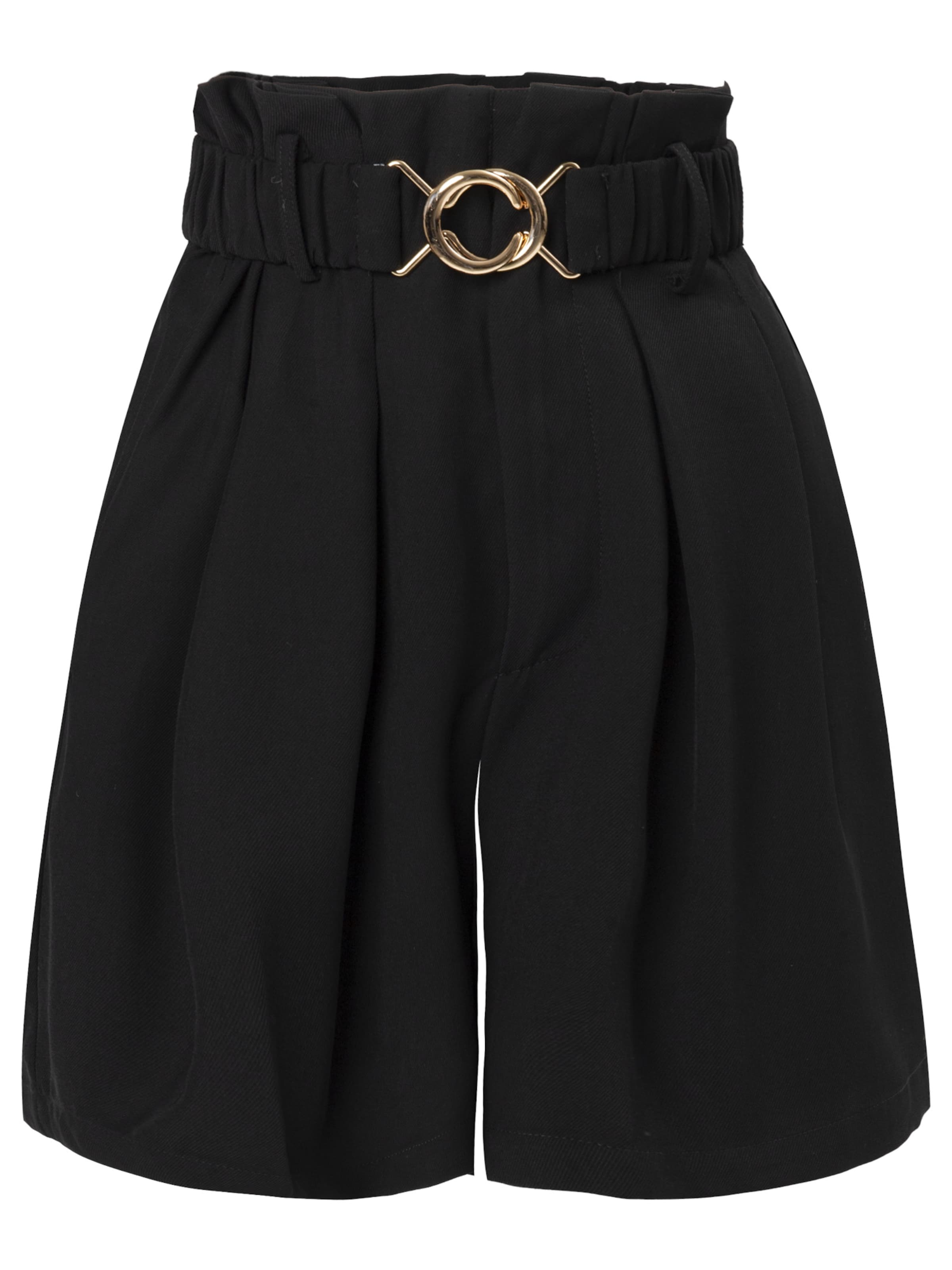 Influencer - Loosefit Calças com pregas em preto: frente