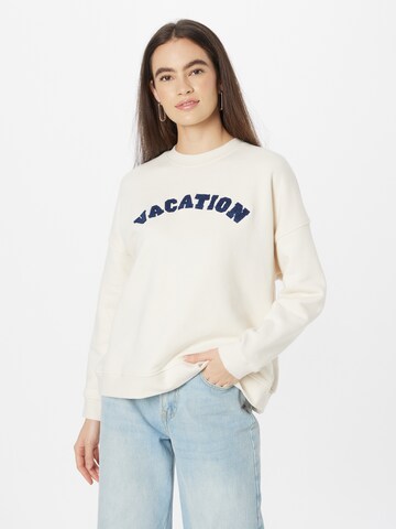 Sweat-shirt Whistles en beige : devant