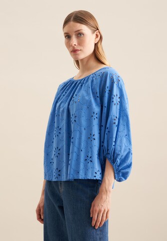 Chemisier 'Schwarze Rose' SEIDENSTICKER en bleu : devant