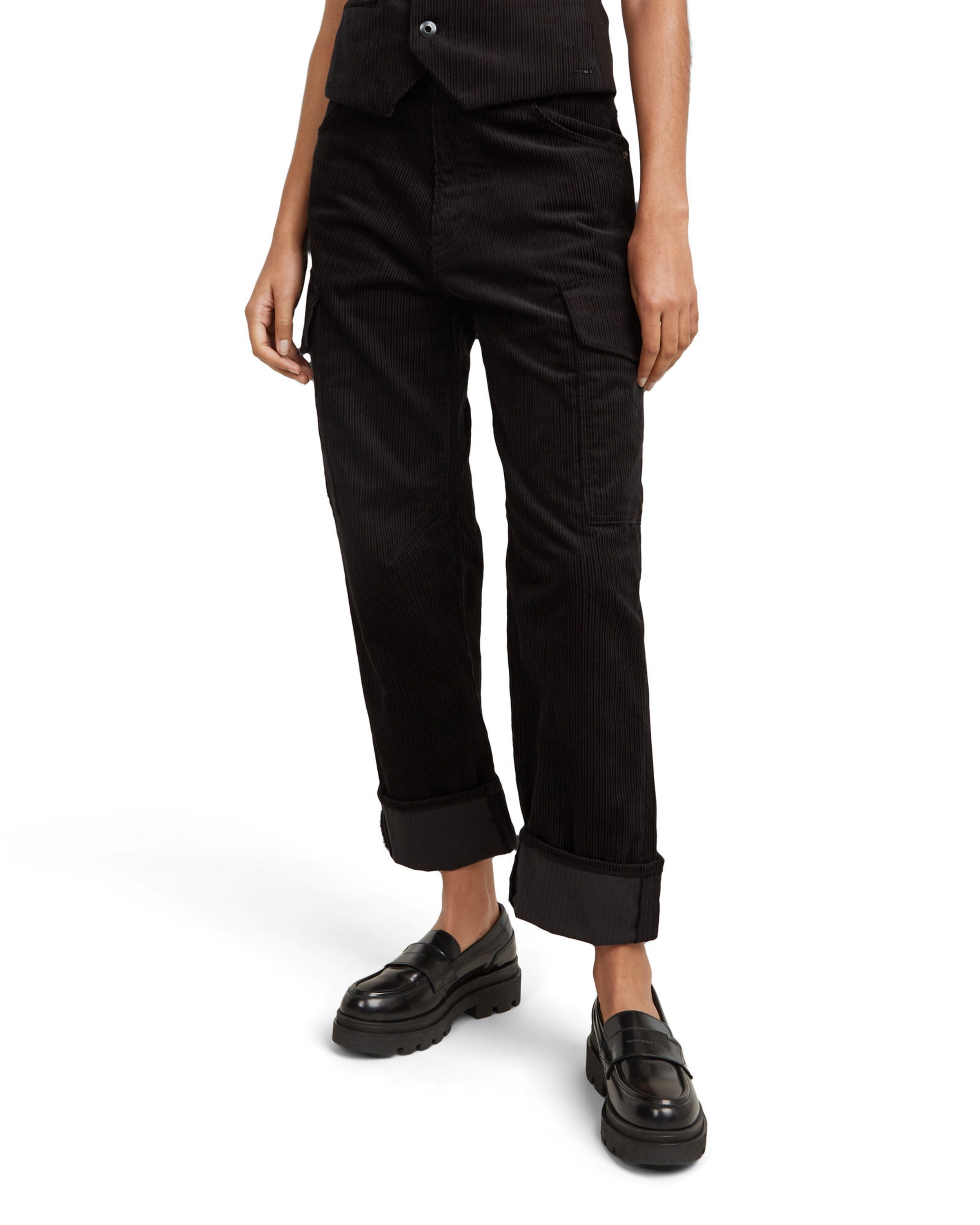 G-STAR Regular Cargobroek in Zwart: voorkant