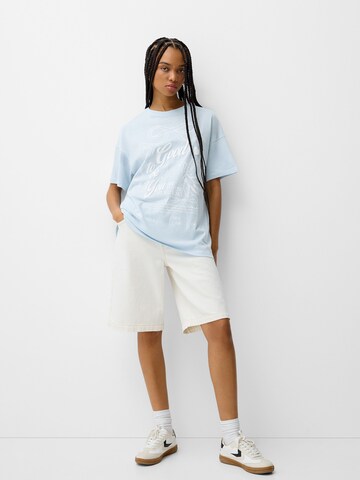 Bershka T-Shirt in Blau