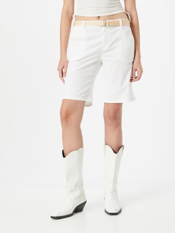 ESPRIT - Loosefit Calças chino em branco: frente