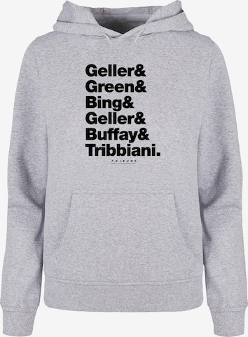 ABSOLUTE CULT Sweatshirt 'Friends - Surnames Text' in Grau: predná strana