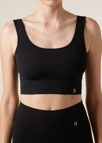 CALZEDONIA Sports Top 'SEAMLESS' in Black: front
