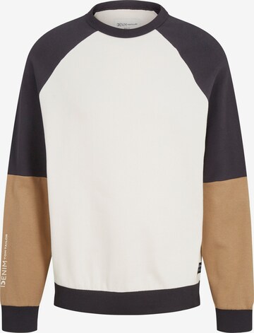 TOM TAILOR DENIM Sweatshirt in Beige: front