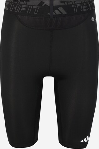 ADIDAS PERFORMANCE Skinny Sportbroek 'Techfit ' in Zwart: voorkant