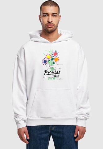 Merchcode Sweatshirt 'Apoh - Picasso Flowers of Peace' in Weiß: Vorderseite