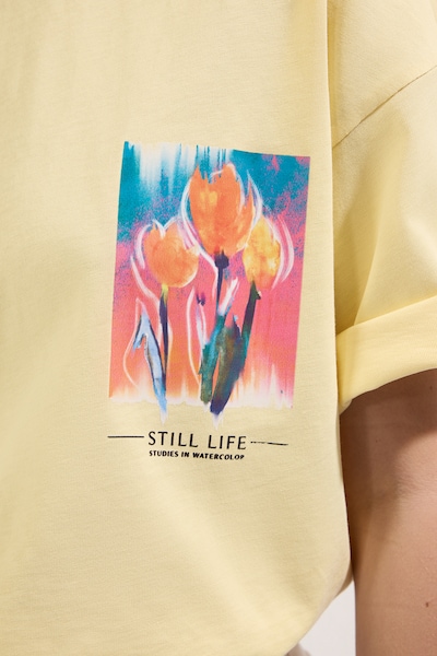 Trendyol Oversized Shirt in XS in Royal blue / Light yellow / Orange / Black, Item view