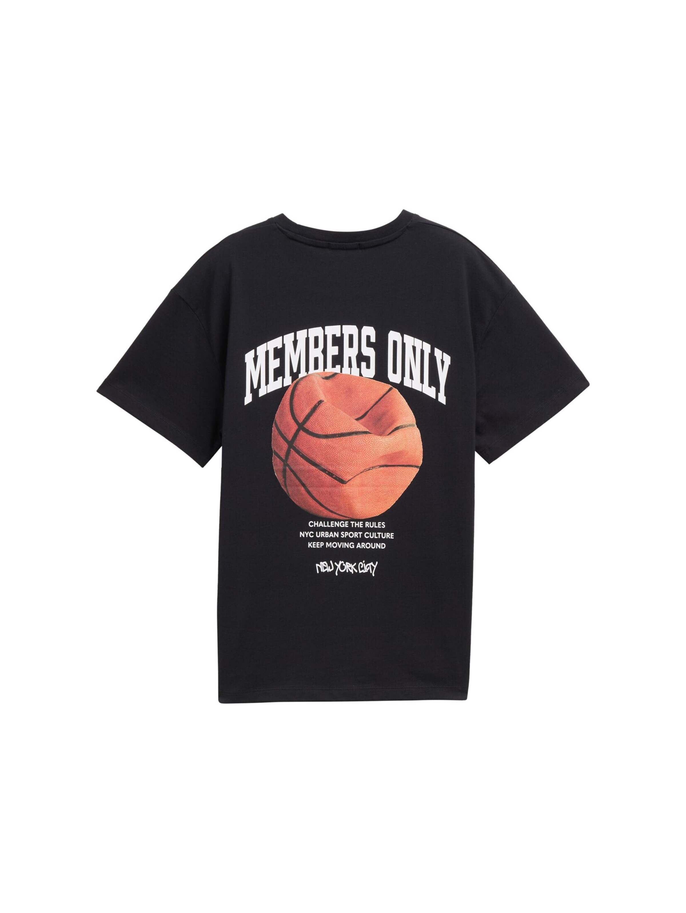 TOM TAILOR T-Shirt mit Print in Schwarz