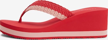 Tongs TOMMY HILFIGER en rouge : devant