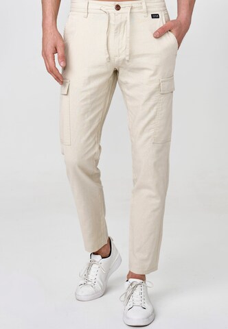 INDICODE JEANS Regular Cargobroek 'Cagle' in Beige: voorkant