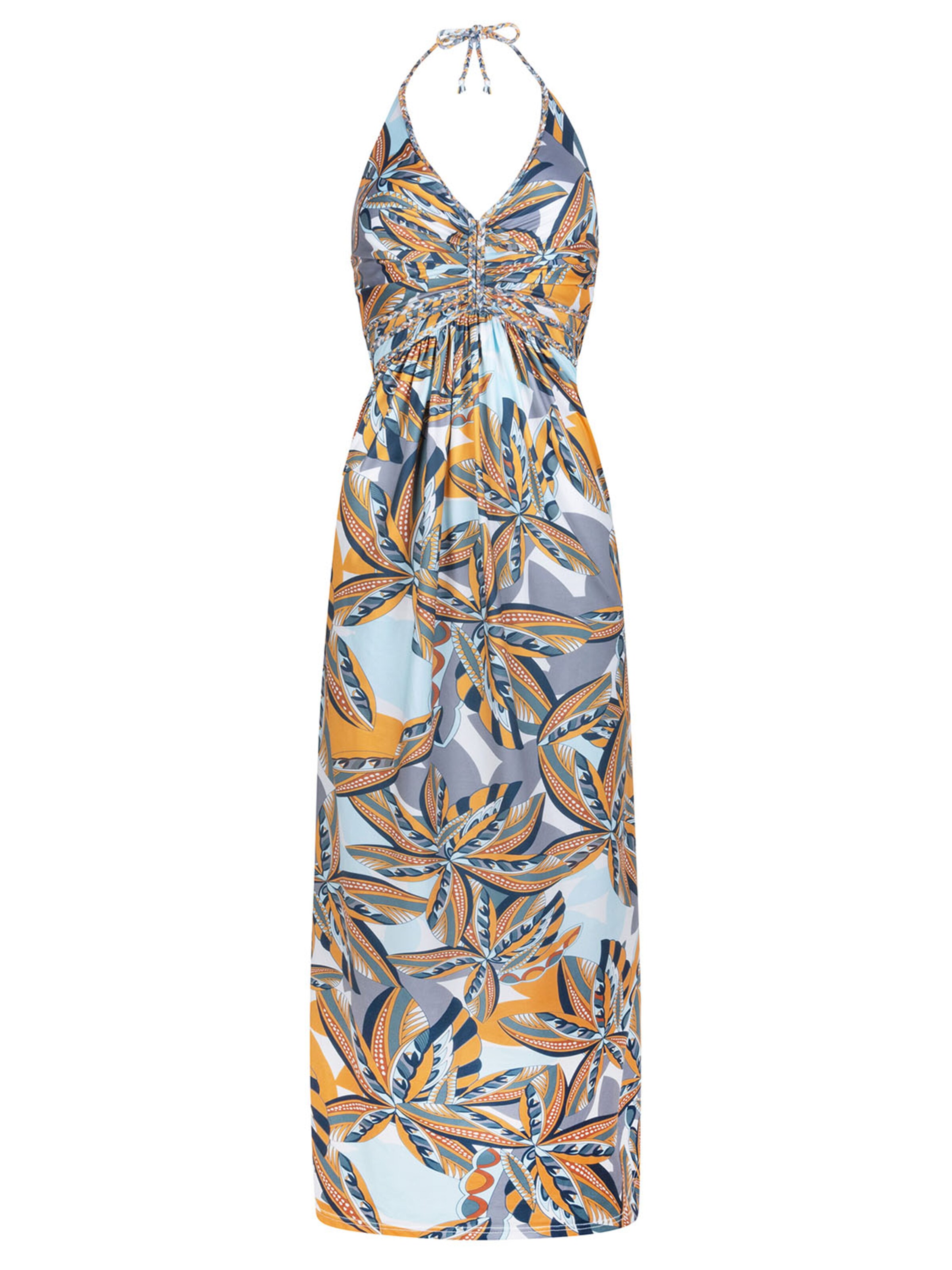 Chic by Lirette Jurk 'Halter dress Palm' in Oranje: voorkant