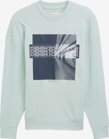 Sweat-shirt TOM TAILOR DENIM en vert : devant